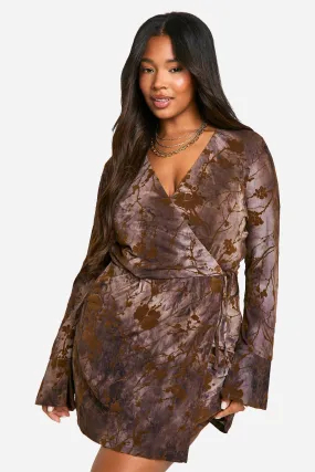 Plus Devore Wrap Dress