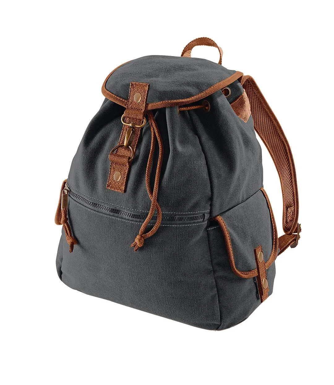 Quadra Vintage Canvas Backpack - 18 Liters (Vintage Black) (One Size) - UTBC766