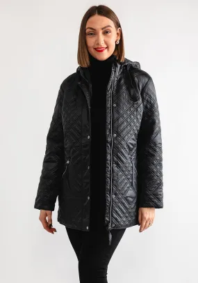 Rabe Quilted Lightweight Hooded Jacket, Black