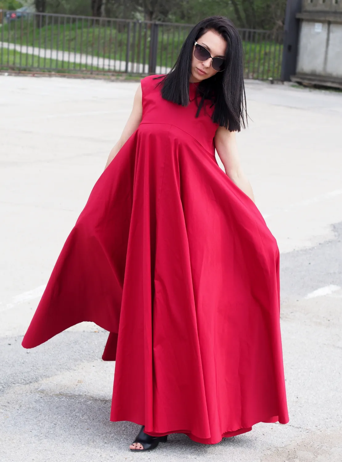 Red Kaftan dress/Red maxi dress/extravagant ling dress Long Party dress/Red eavning dress/