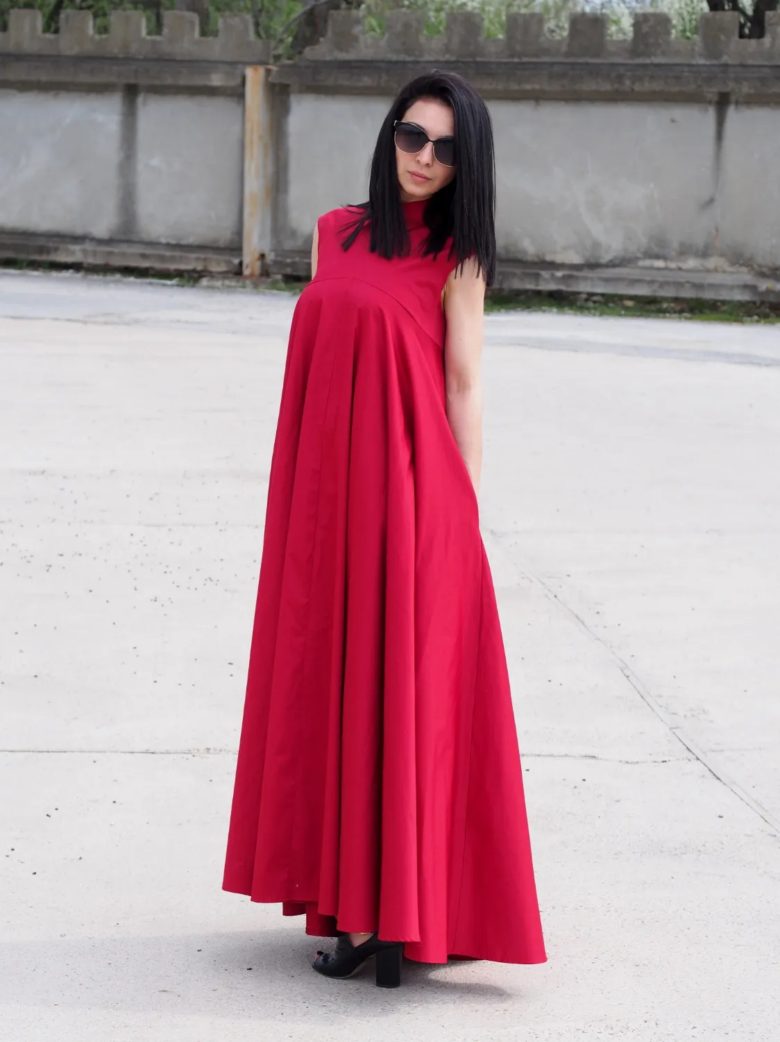 Red Kaftan dress/Red maxi dress/extravagant ling dress Long Party dress/Red eavning dress/