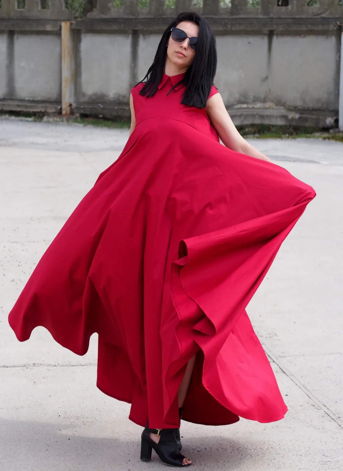 Red Kaftan dress/Red maxi dress/extravagant ling dress Long Party dress/Red eavning dress/