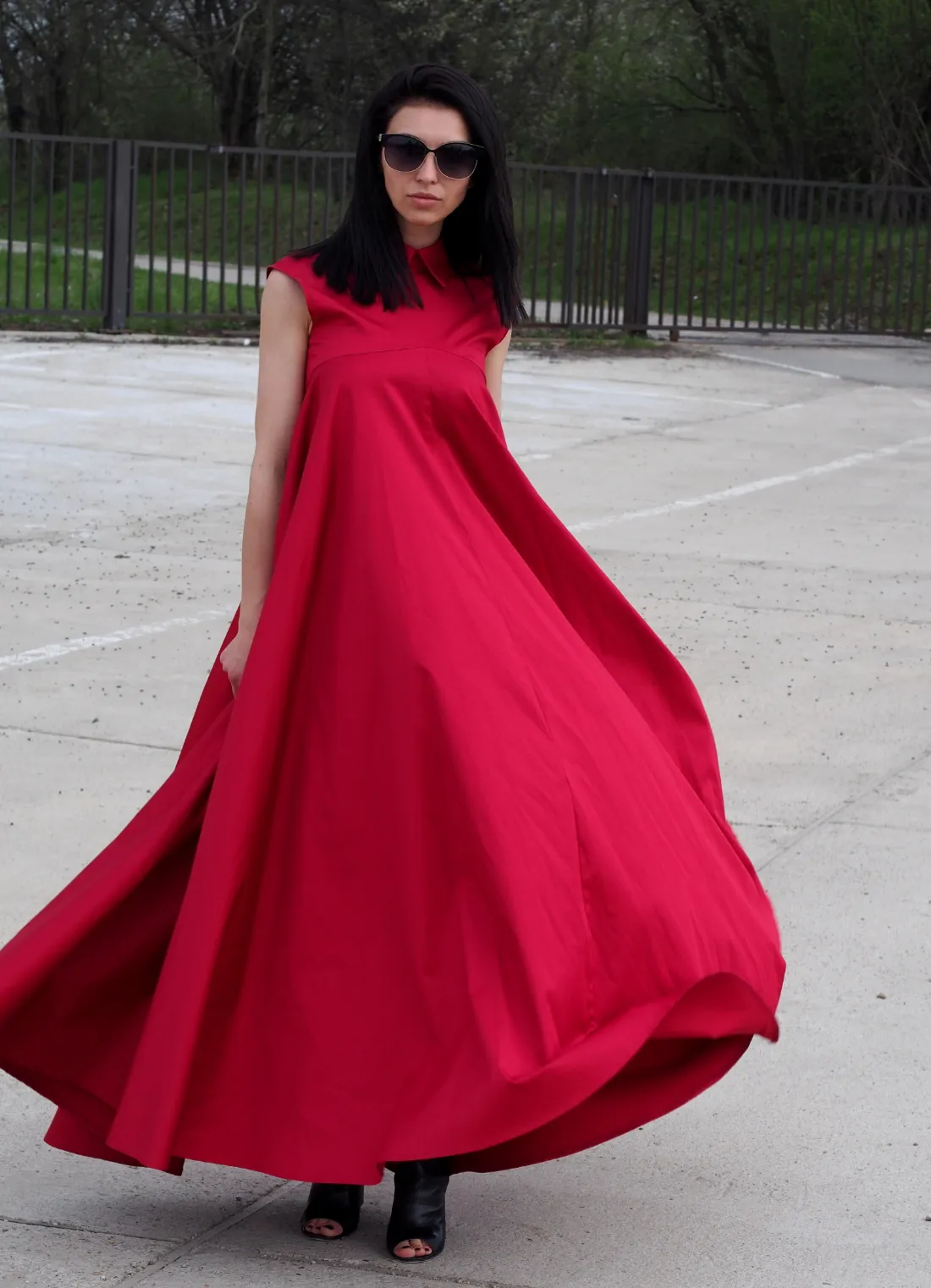 Red Kaftan dress/Red maxi dress/extravagant ling dress Long Party dress/Red eavning dress/