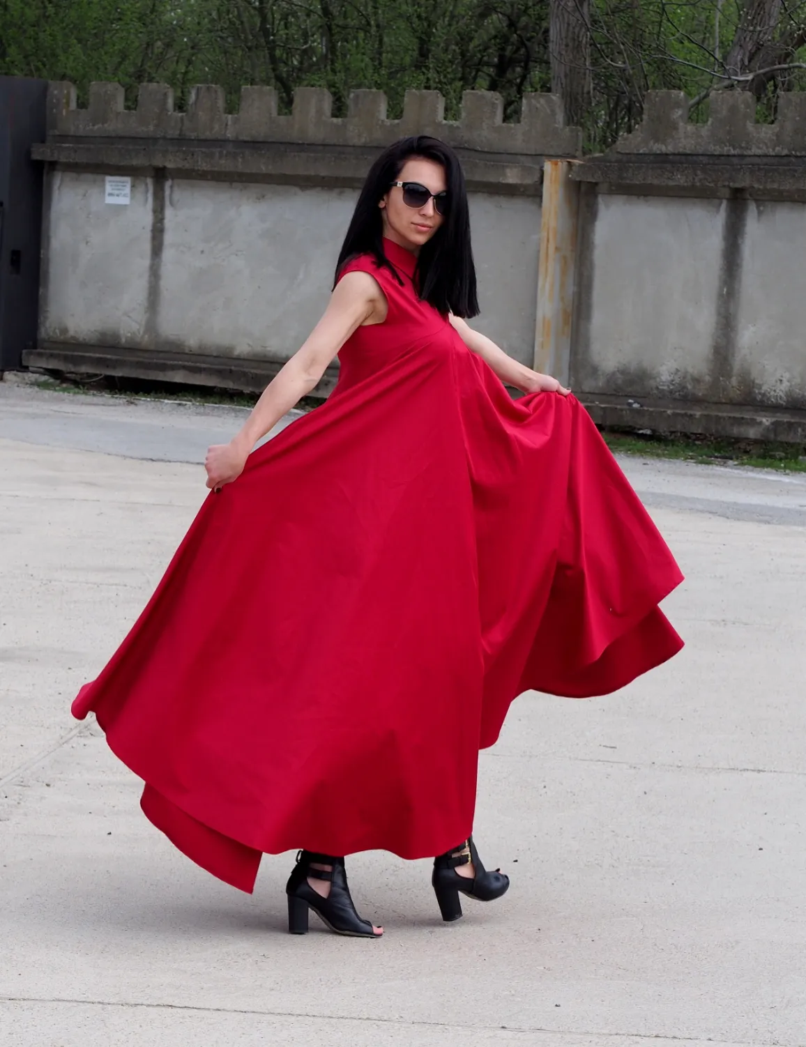 Red Kaftan dress/Red maxi dress/extravagant ling dress Long Party dress/Red eavning dress/