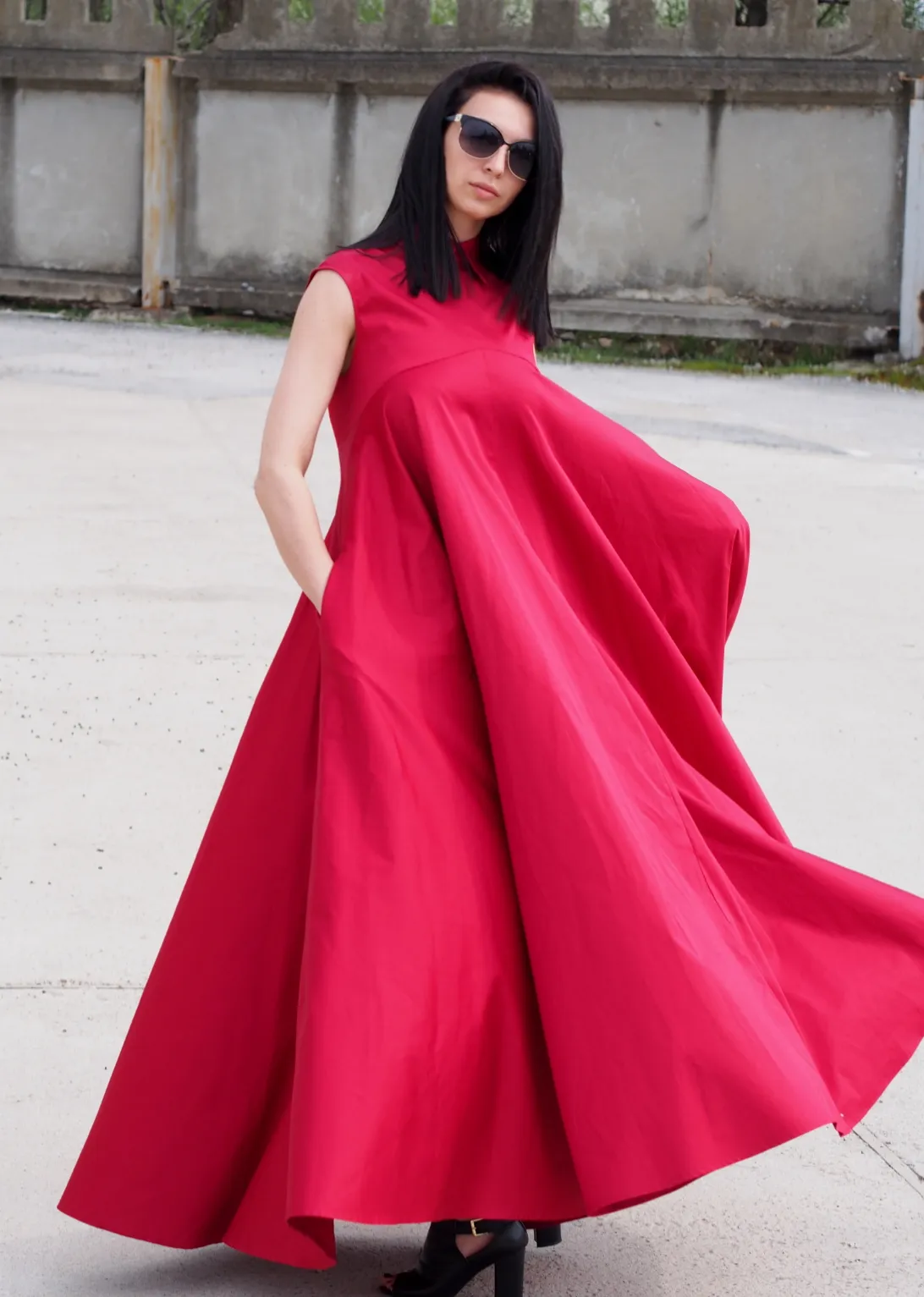 Red Kaftan dress/Red maxi dress/extravagant ling dress Long Party dress/Red eavning dress/