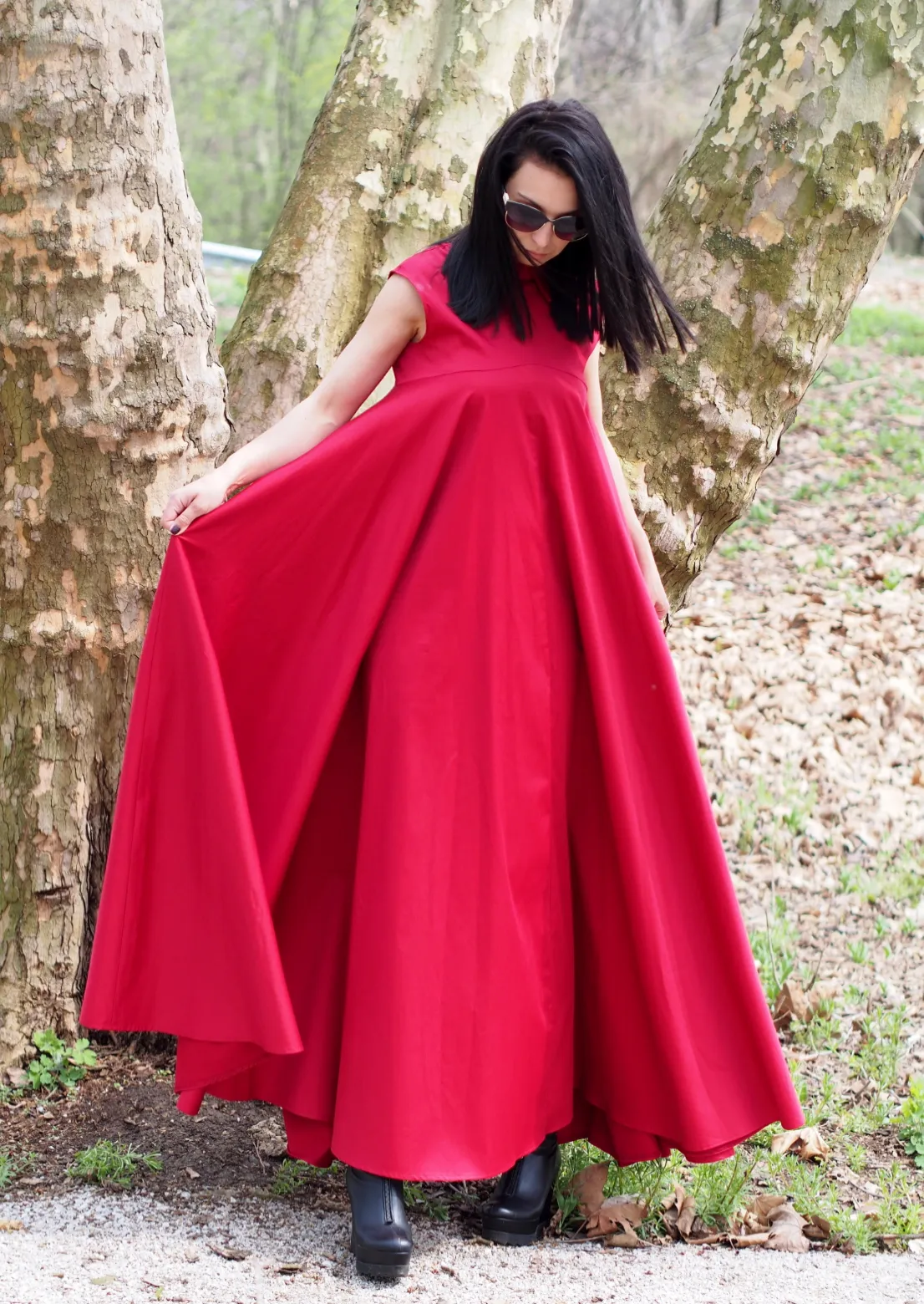 Red Kaftan dress/Red maxi dress/extravagant ling dress Long Party dress/Red eavning dress/