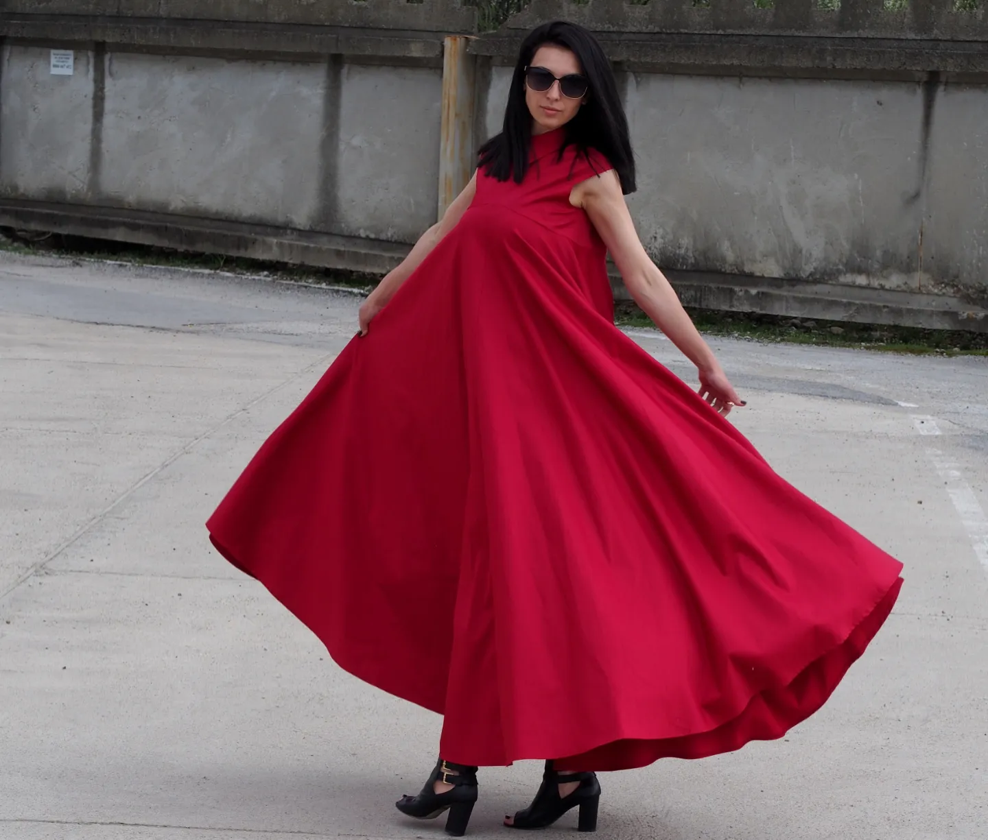 Red Kaftan dress/Red maxi dress/extravagant ling dress Long Party dress/Red eavning dress/