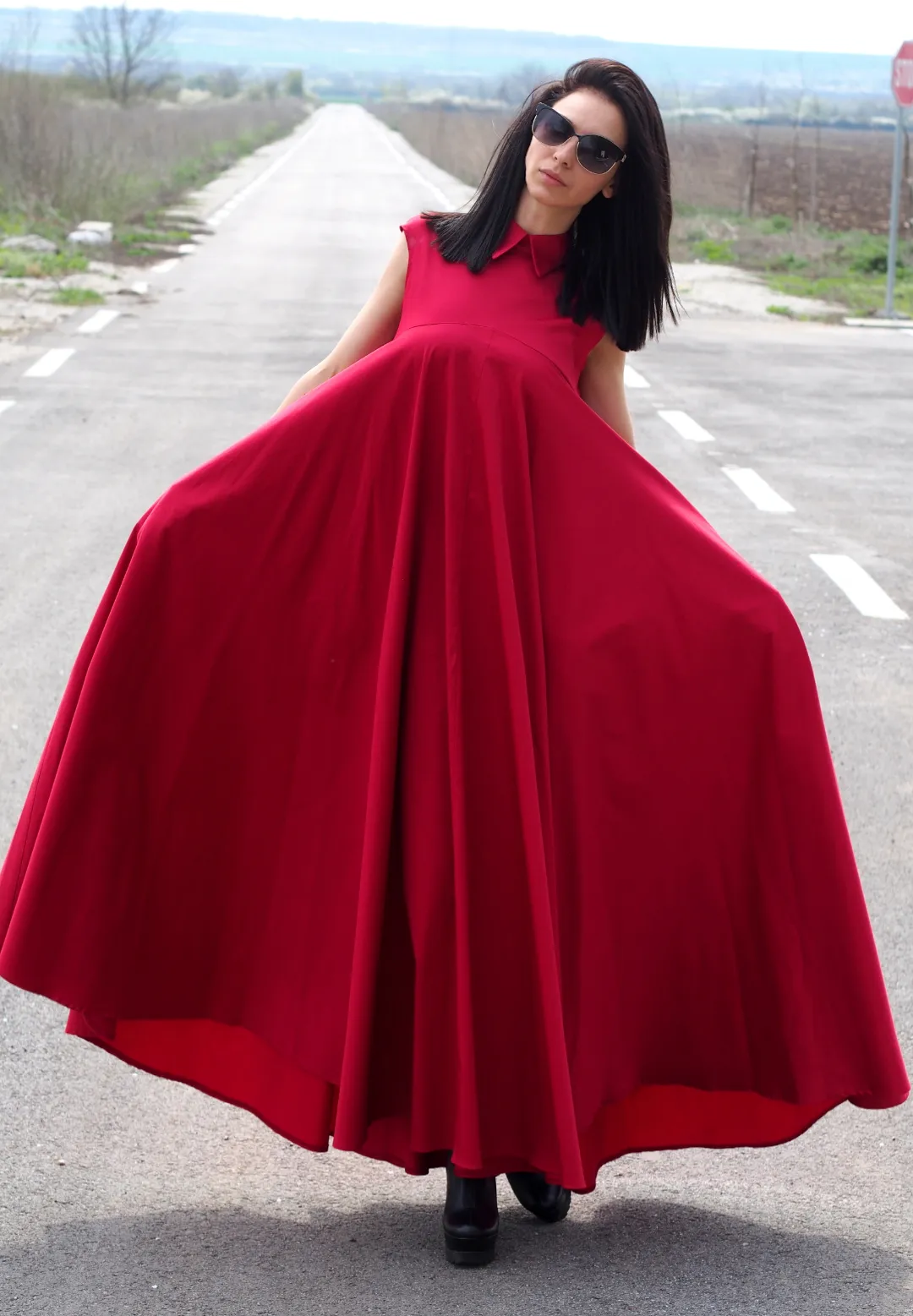 Red Kaftan dress/Red maxi dress/extravagant ling dress Long Party dress/Red eavning dress/