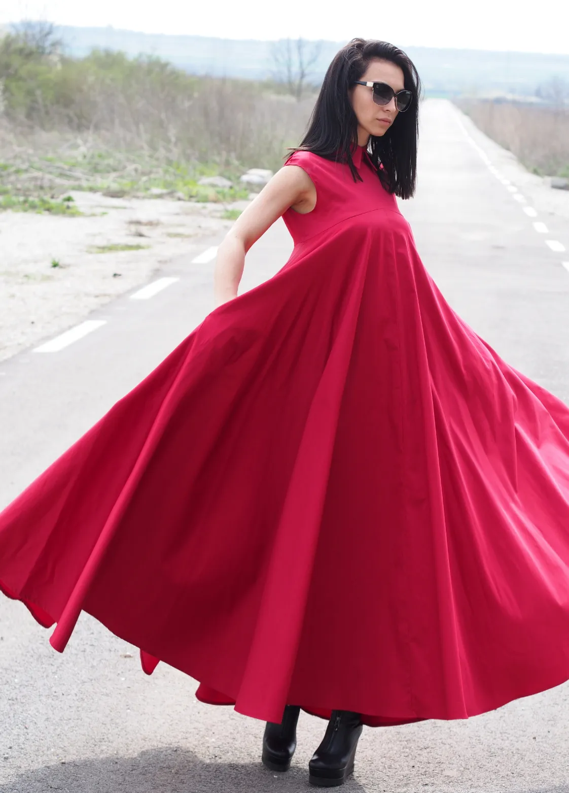 Red Kaftan dress/Red maxi dress/extravagant ling dress Long Party dress/Red eavning dress/