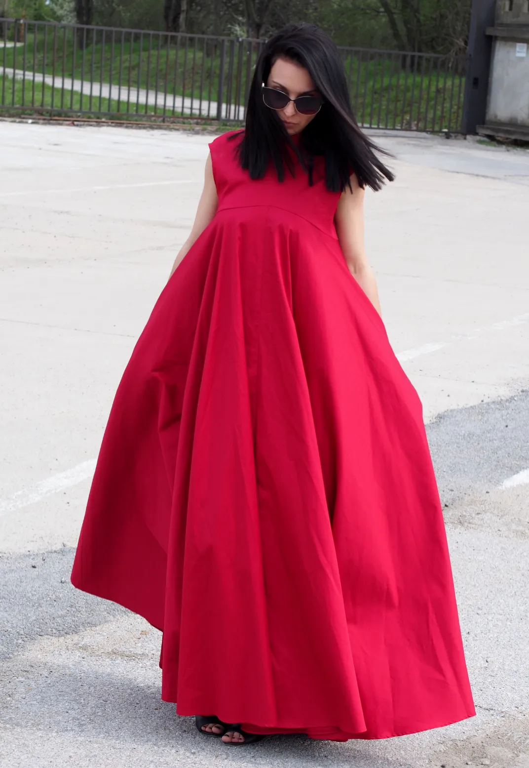 Red Kaftan dress/Red maxi dress/extravagant ling dress Long Party dress/Red eavning dress/