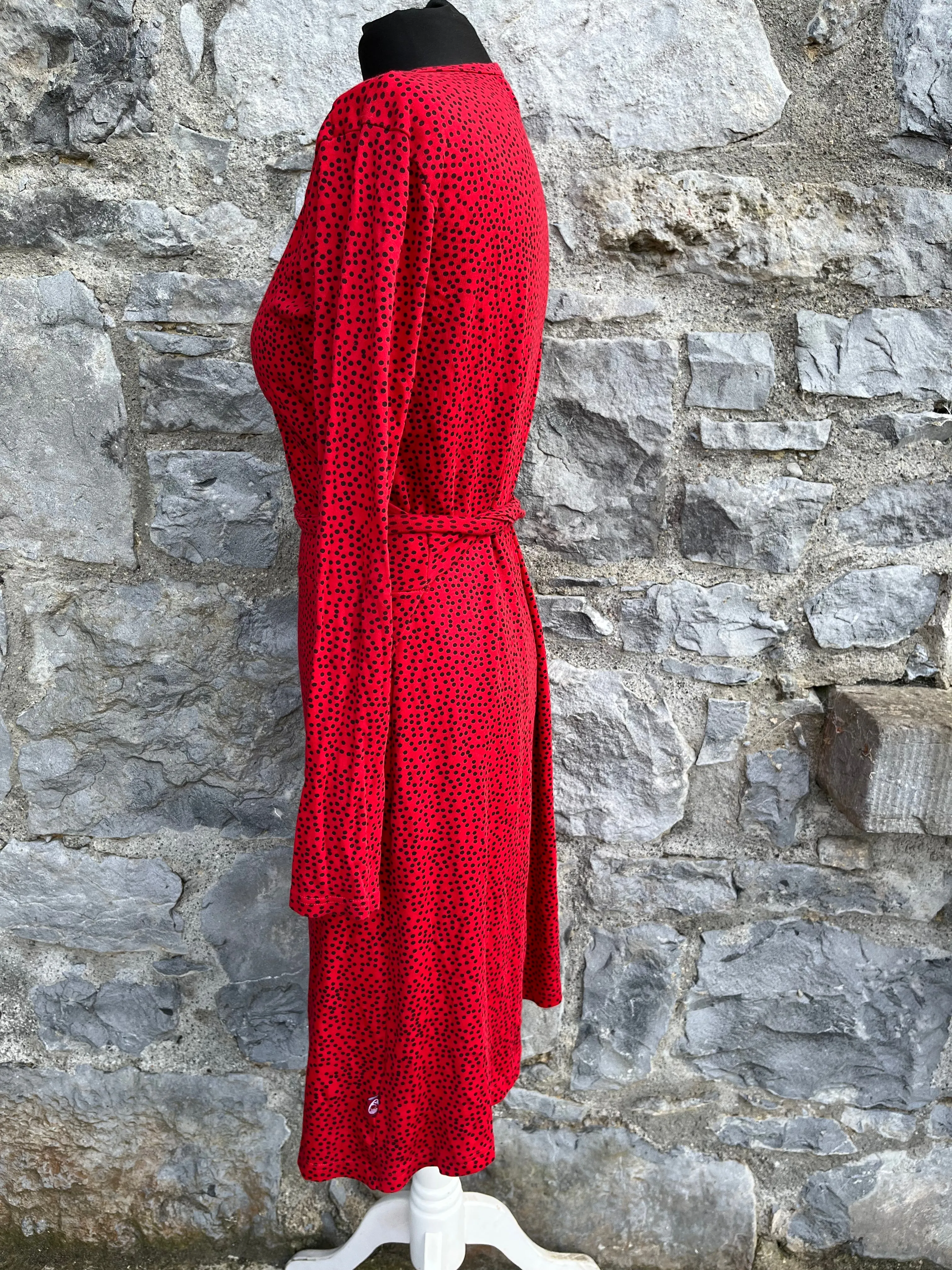 Red spotty wrap dress uk 12