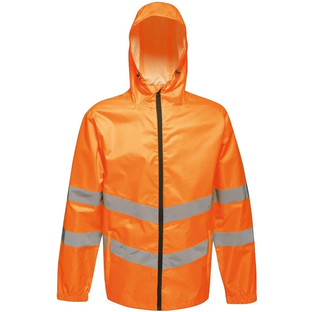 Regatta Mens Hi Vis Pro Packable Waterproof Workwear Jacket