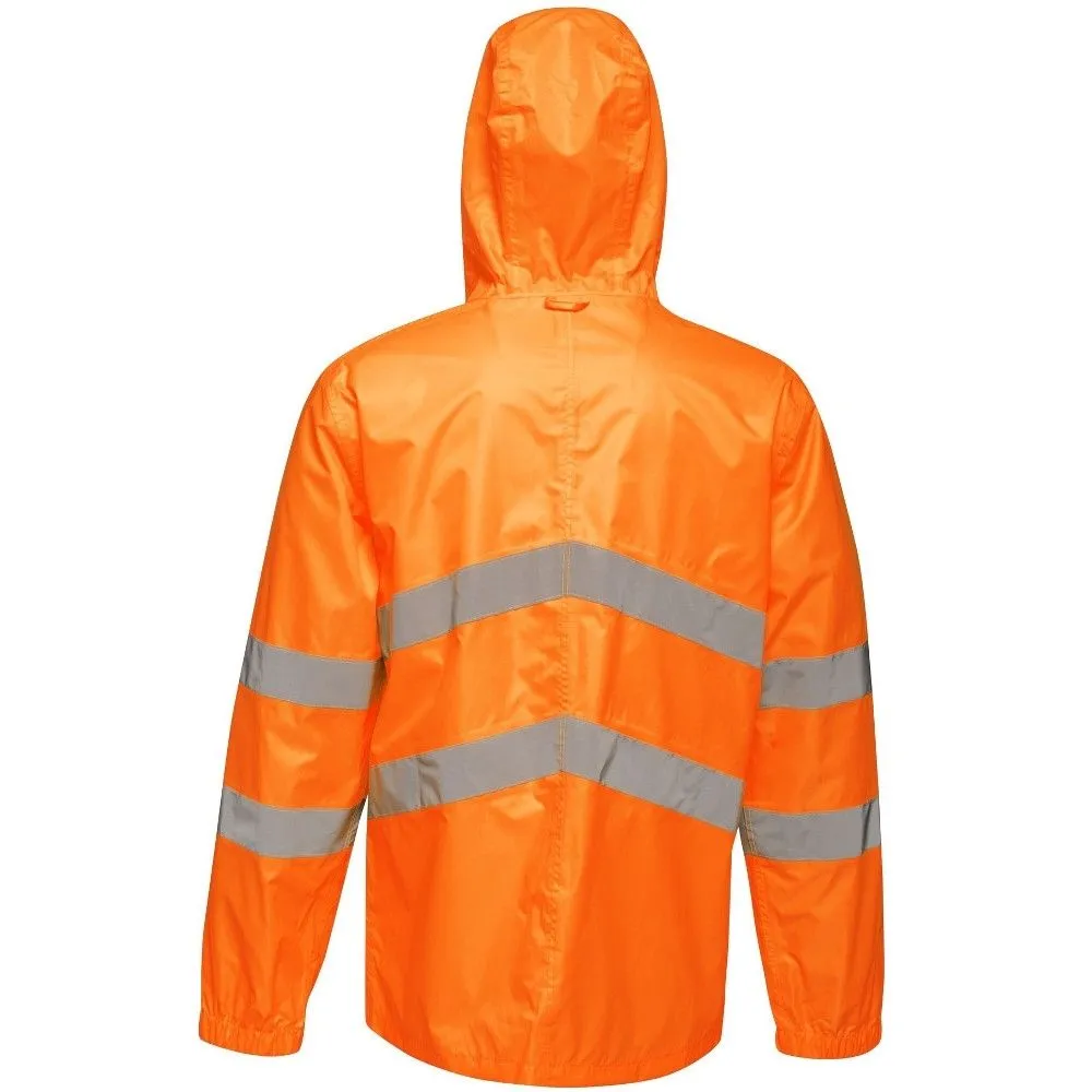 Regatta Mens Hi Vis Pro Packable Waterproof Workwear Jacket