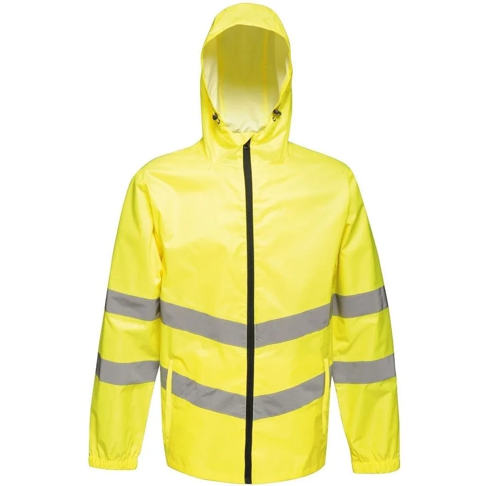 Regatta Mens Hi Vis Pro Packable Waterproof Workwear Jacket