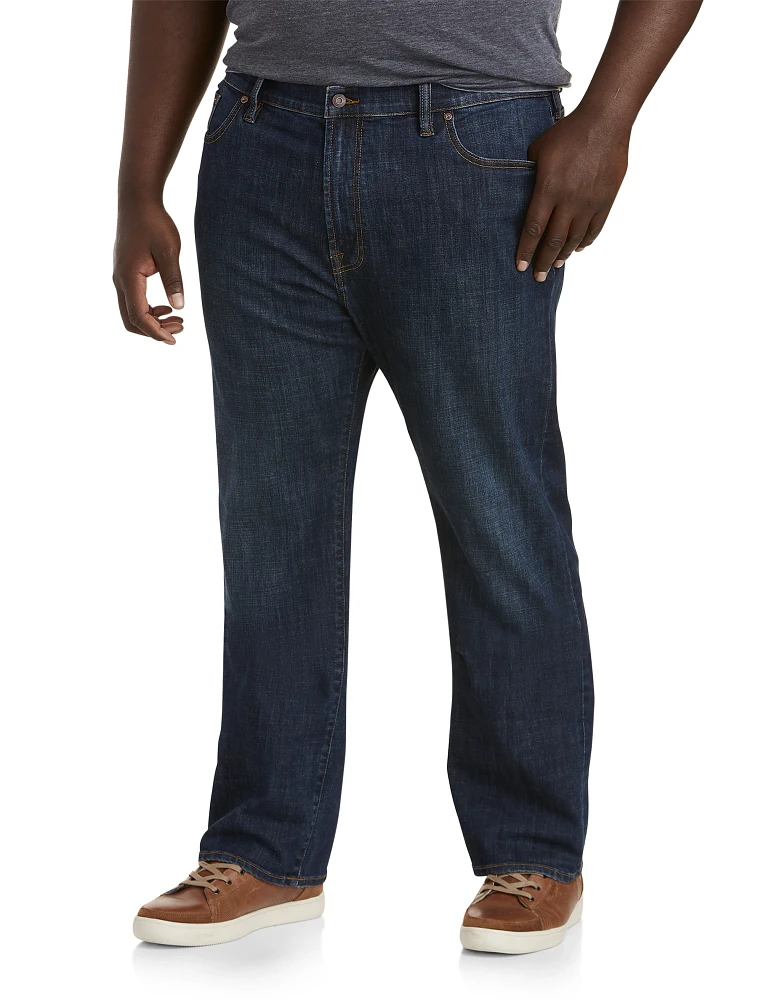 Relaxed Straight Fit Stretch Jeans