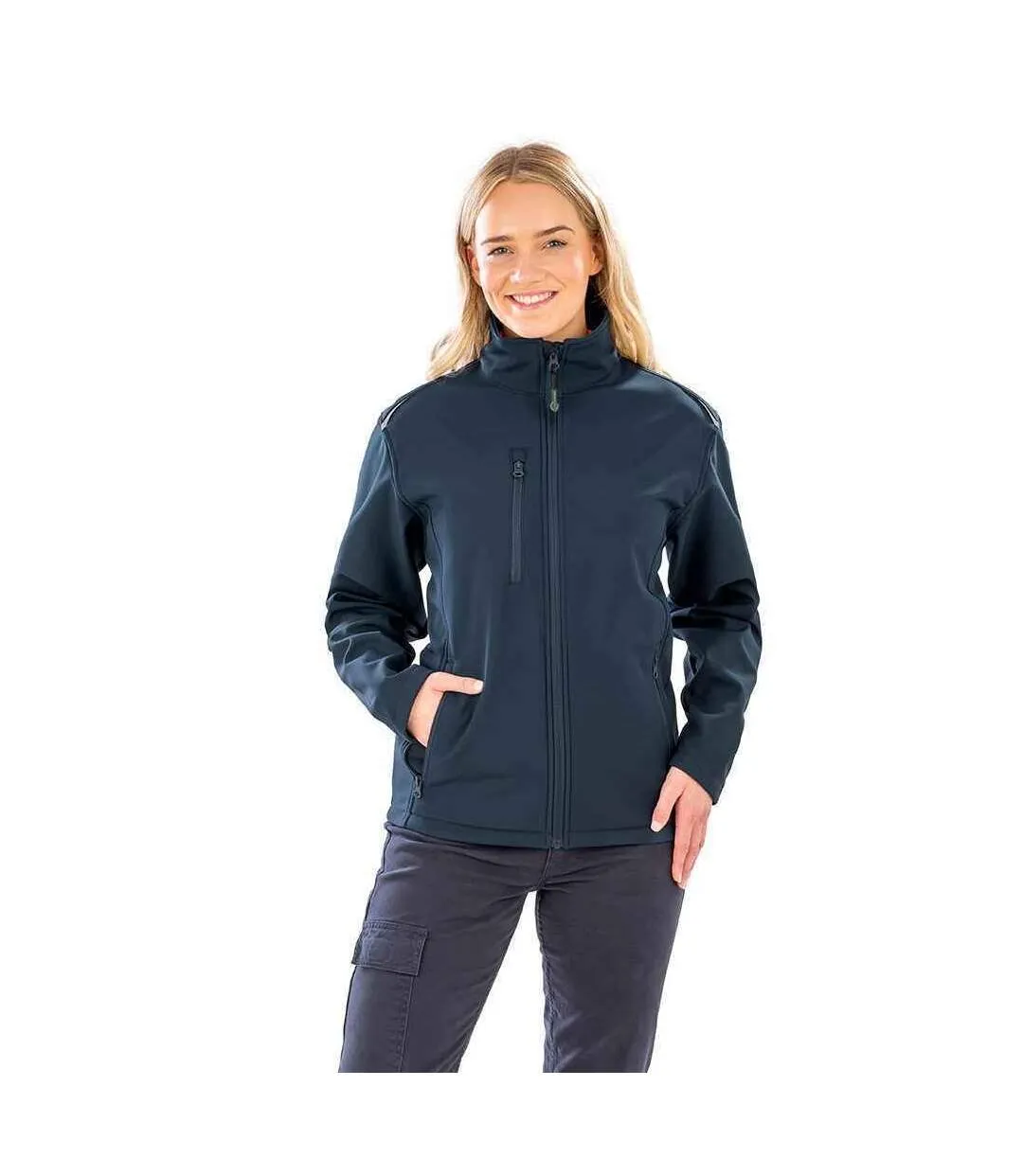 Result Genuine Recycled Womens/Ladies Printable Three Layer Soft Shell Jacket (Navy) - UTPC4864