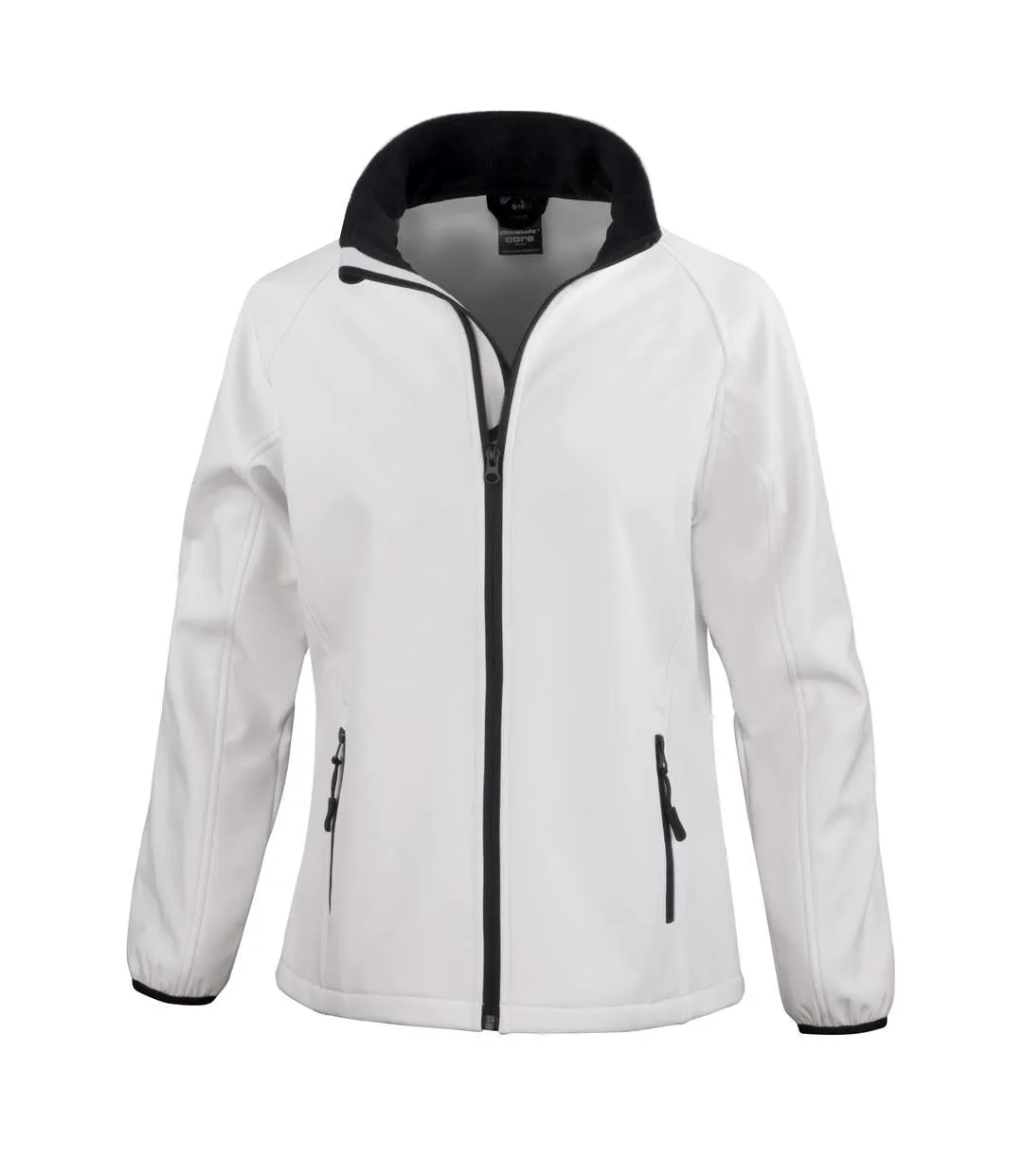 Result Womens/Ladies Core Printable Softshell Jacket (White/ Black) - UTRW3696