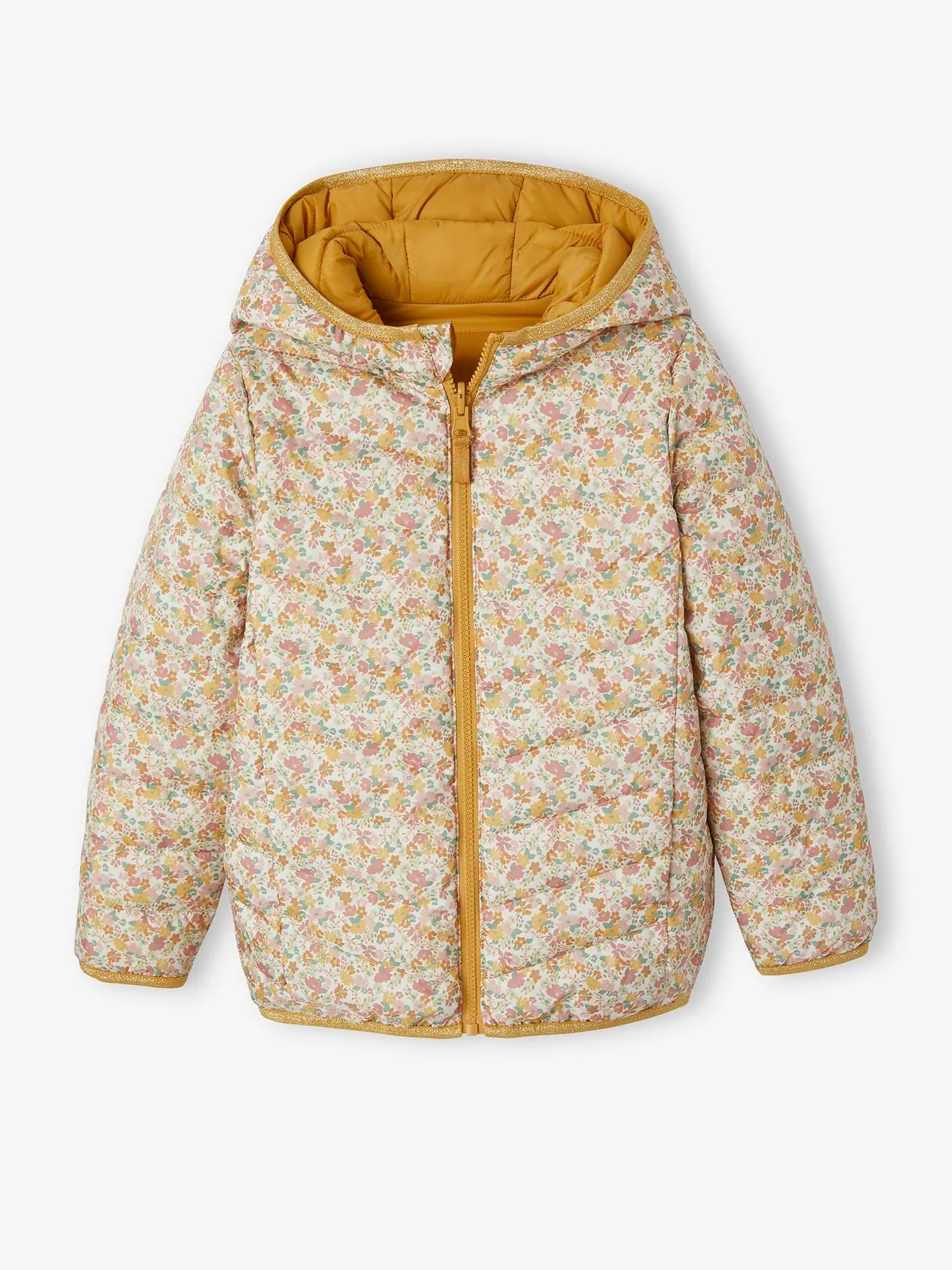 Reversible Lightweight Padded Jacket with Padding in Recycled Polyester, for Girls - 6306