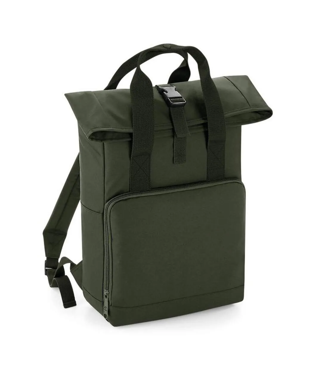 Roll top twin handle backpack one size olive green Bagbase