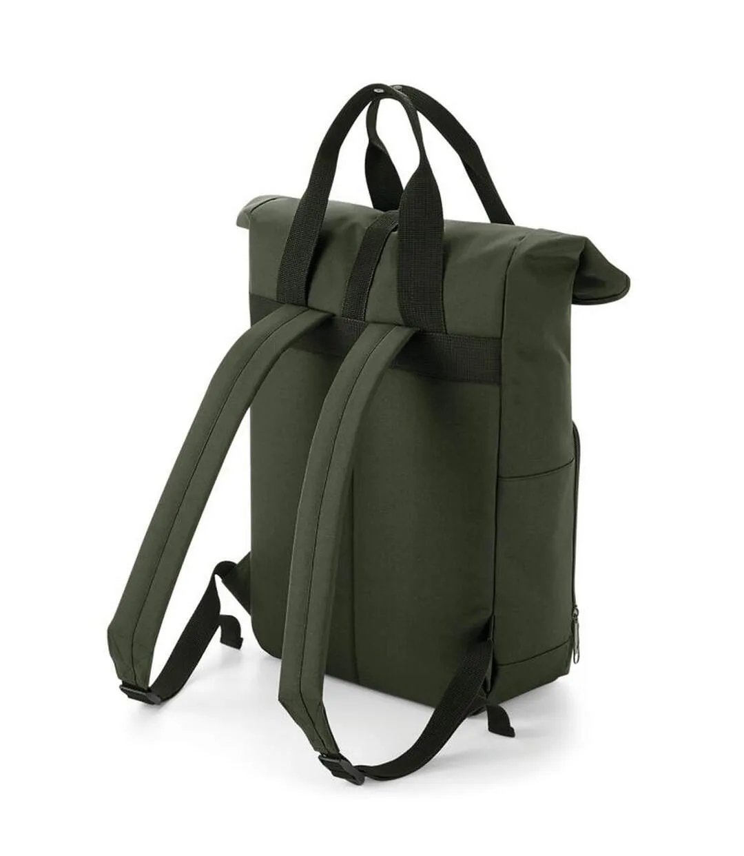 Roll top twin handle backpack one size olive green Bagbase