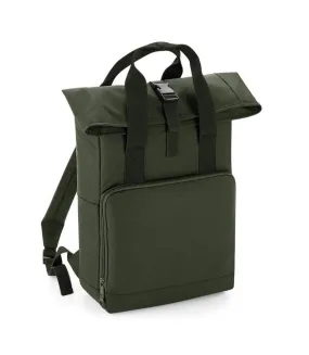 Roll top twin handle backpack one size olive green Bagbase