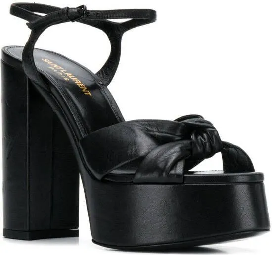 Saint Laurent 145mm leather platform sandals Black