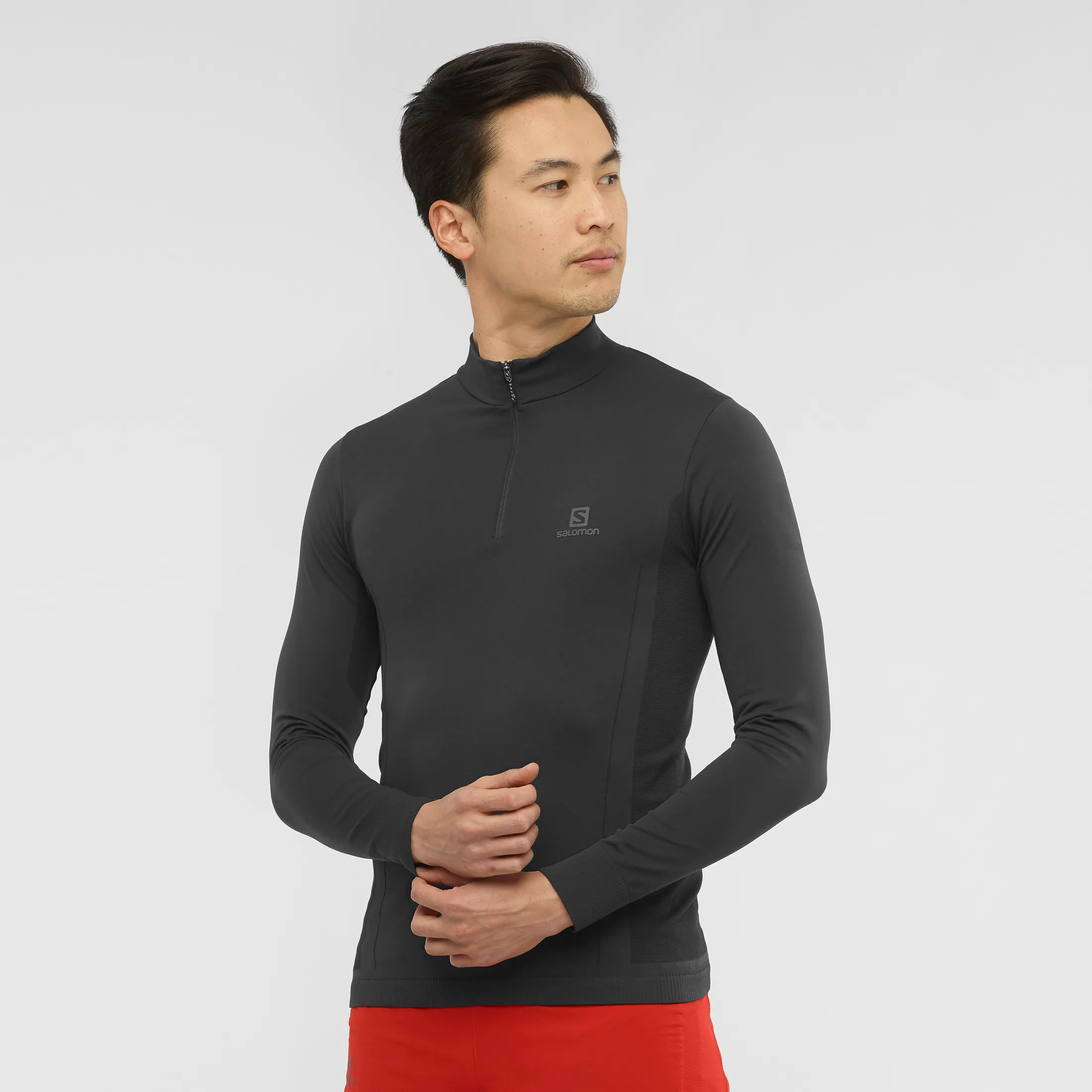 Salomon Men's Explore Seamless Half Zip Black | Buy Salomon Men's Explore Seamless Half Zip Black here | Outnorth