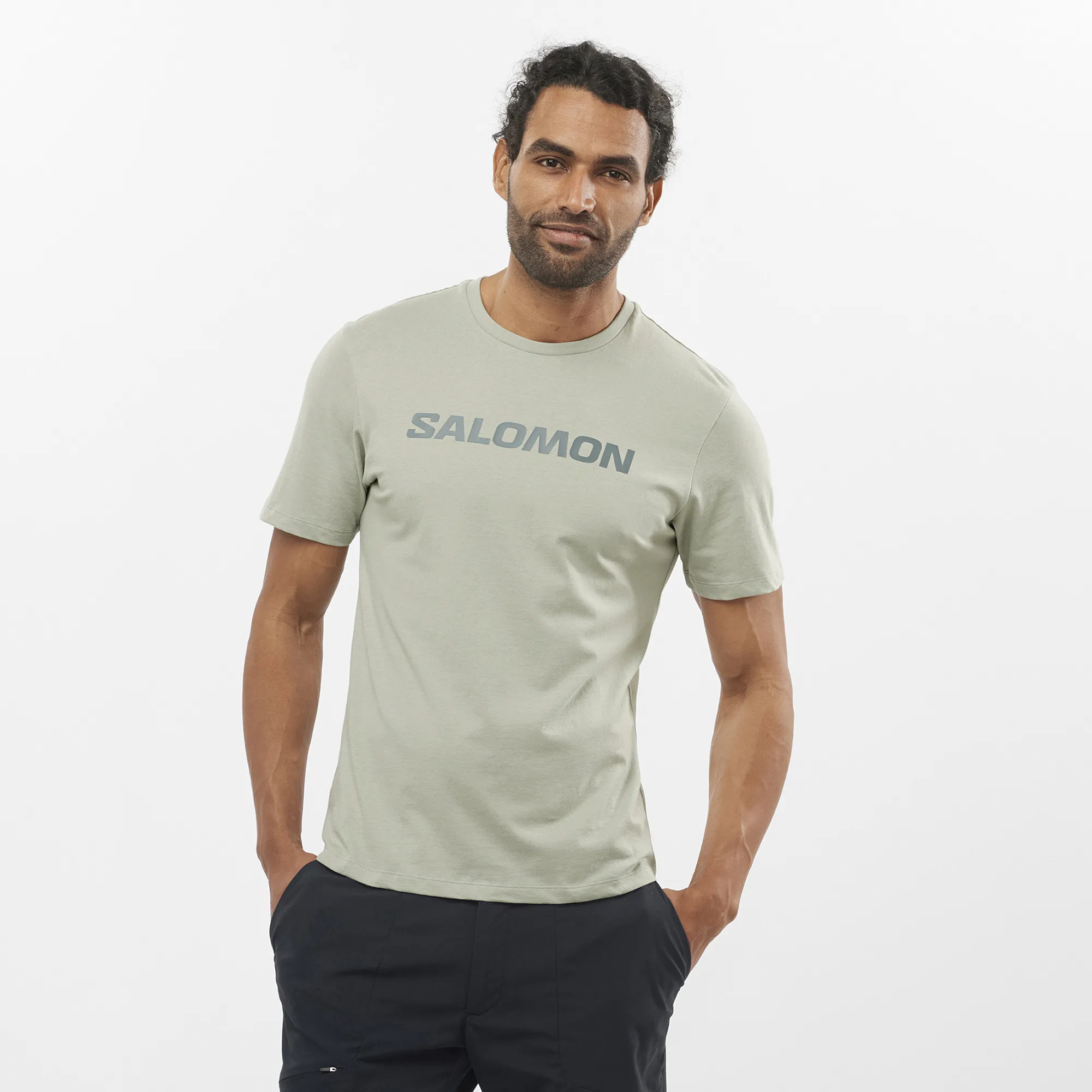 Salomon Men's Outlife Logo Tee Wrought Iron | Buy Salomon Men's Outlife Logo Tee Wrought Iron here | Outnorth