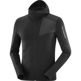 Salomon Men's Outline Full Zip Hoodie Deep Black | Buy Salomon Men's Outline Full Zip Hoodie Deep Black here | Outnort