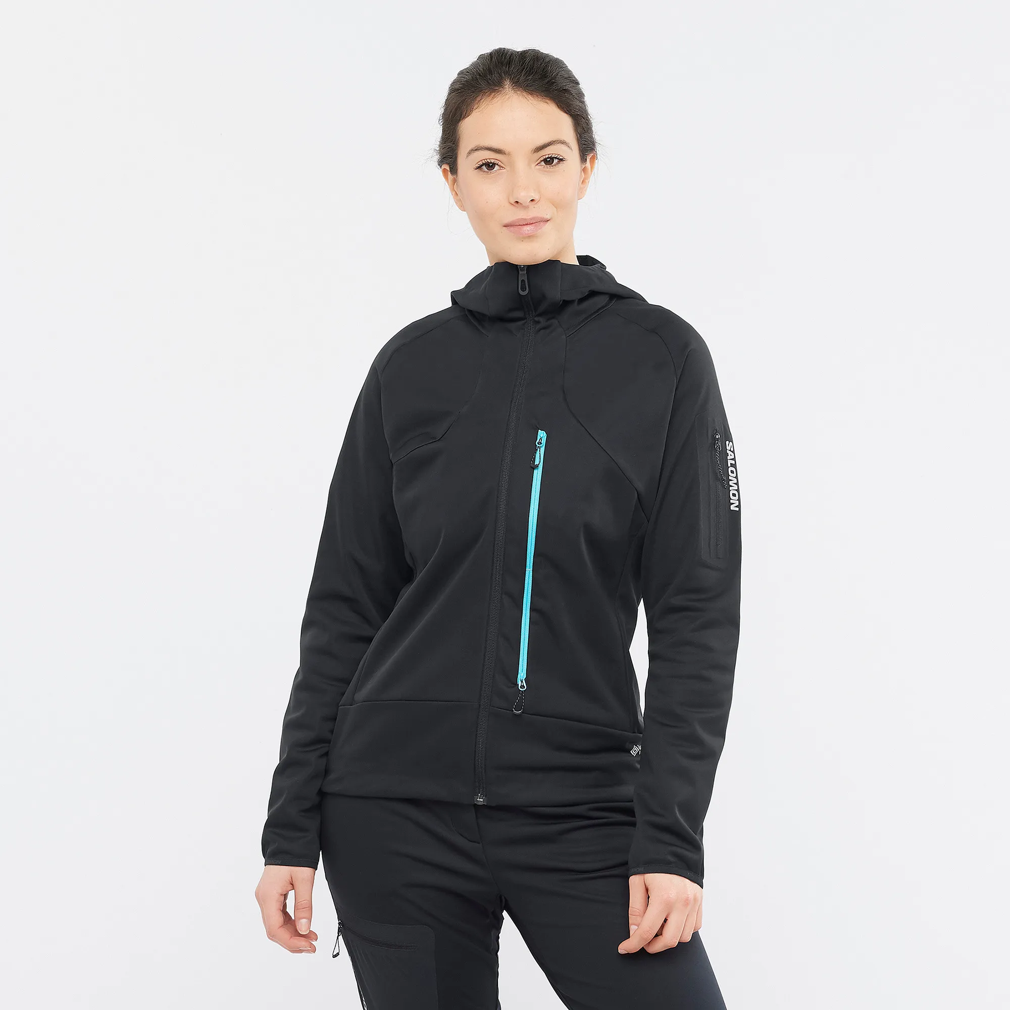 Salomon Women's MTN GORE-TEX Softshell Jacket Deep Black/Bluefish | Buy Salomon Women's MTN GORE-TEX Softshell Jacket 