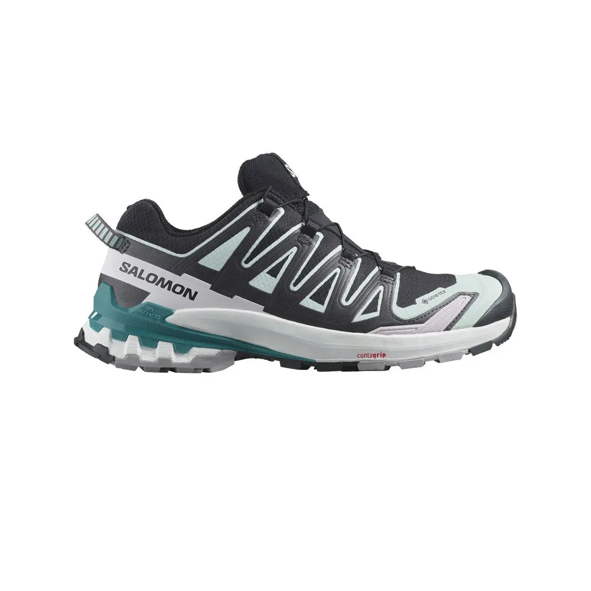 SALOMON XA PRO 3D V9 GTX BLACK/BLEACHED AQUA/HARBOR BLUE - WOMENS