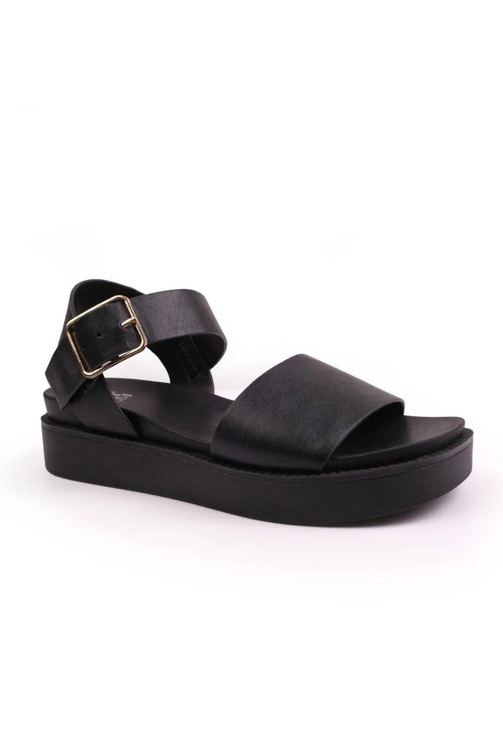 Sandals | 'Phoenix' Classic Flat Sandals With Strap And Buckle Detail | Where's That From