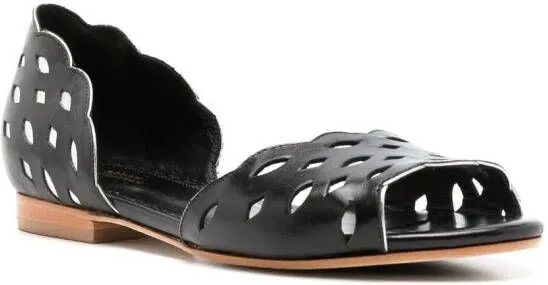 Sarah Chofakian Vivienne perforated-detail sandals Black