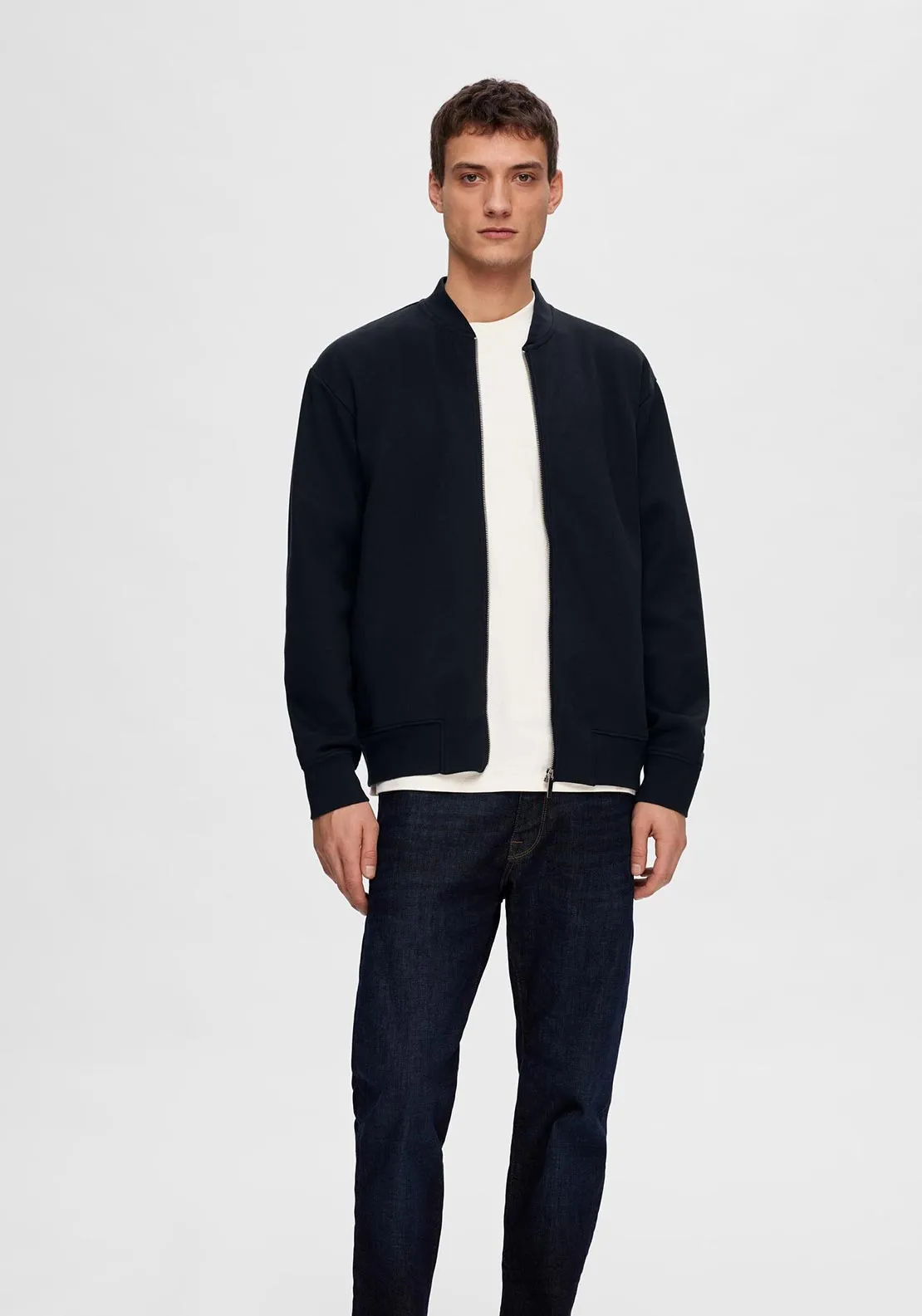 Selected Homme Mack Bomber Sweat Jacket, Sky Captain