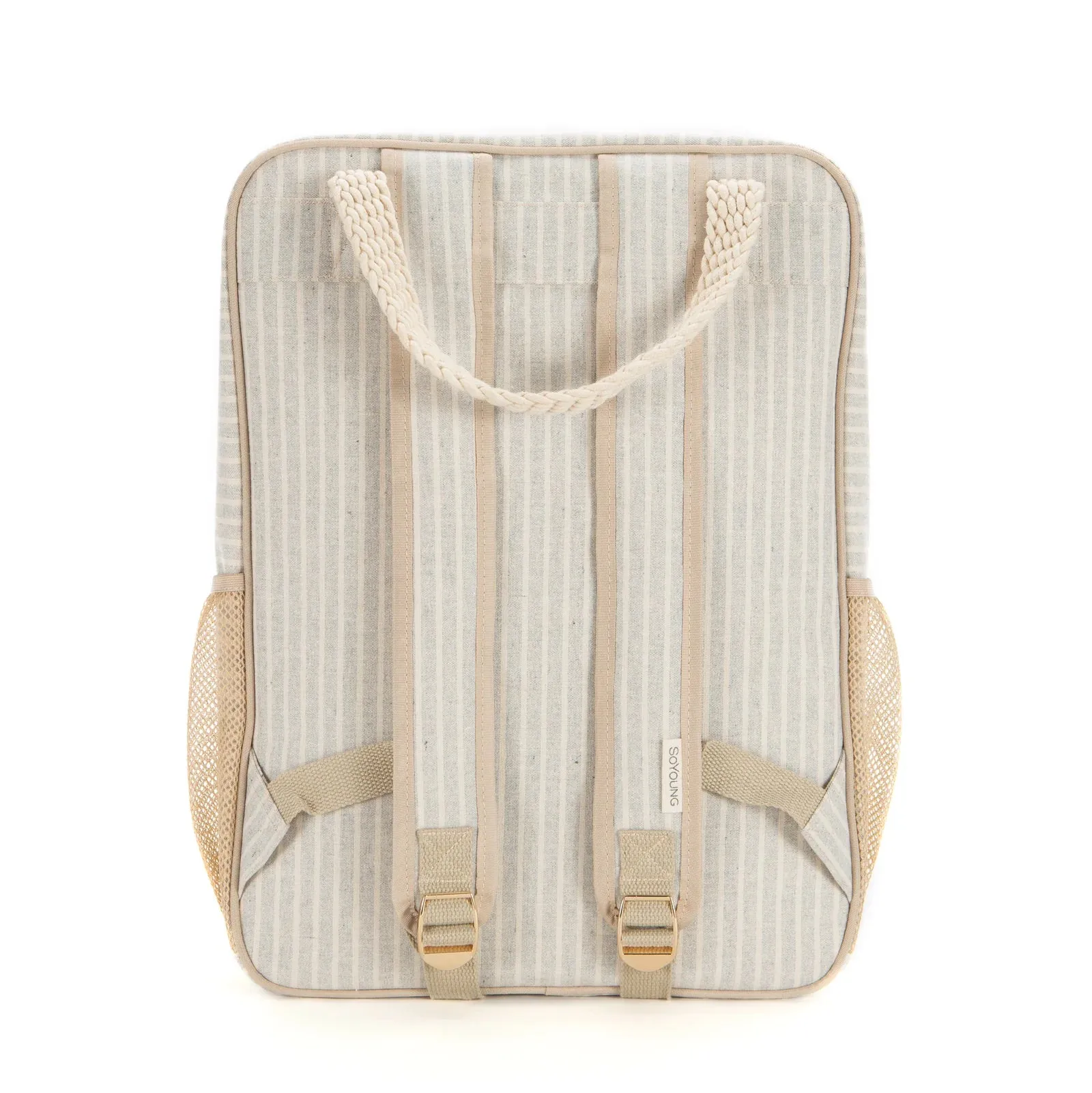 So Young All Day Backpack | Pin Stripe, Navy + Ecru