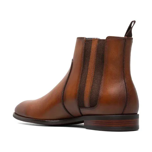 Stacy Adams Cognac KALEN Plain Toe Chelsea Boot