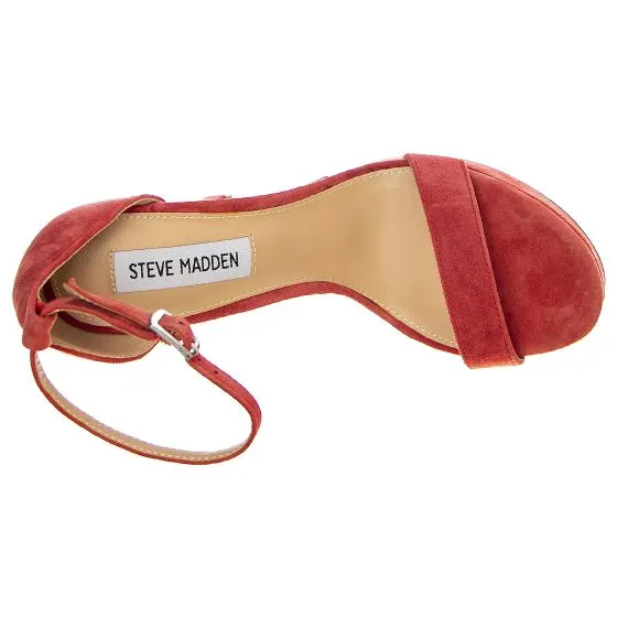 Steve Madden Mens Leslie Red Suede Sandals