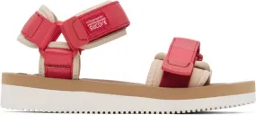 Suicoke Red & Off-White CEL-V Sandals