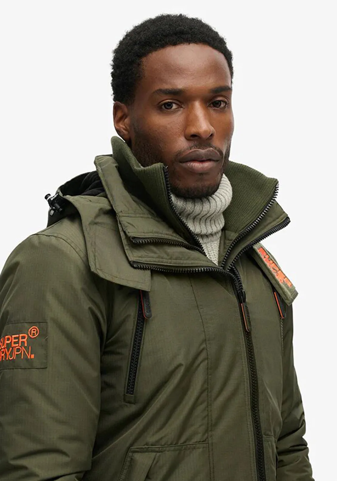 Superdry Hooded Mountain Windbreaker Jacket, Army Khaki