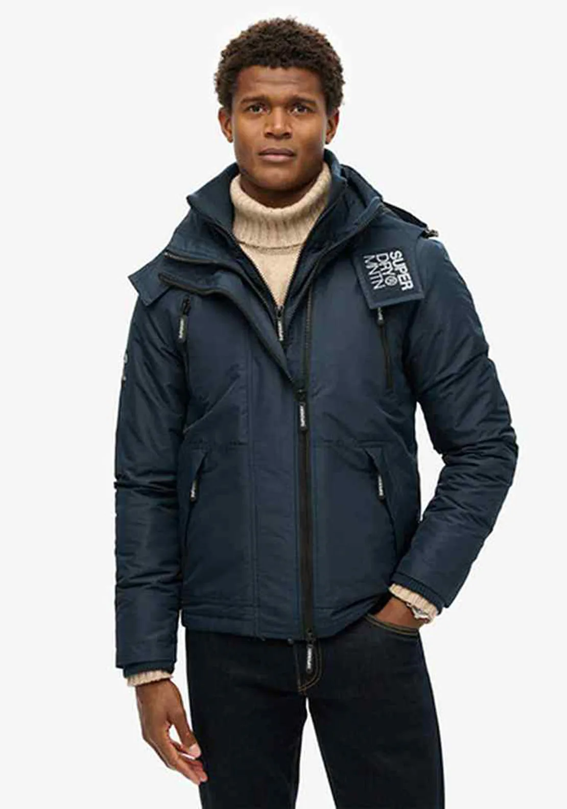 Superdry Hooded Mountain Windbreaker Jacket, Eclipse Navy