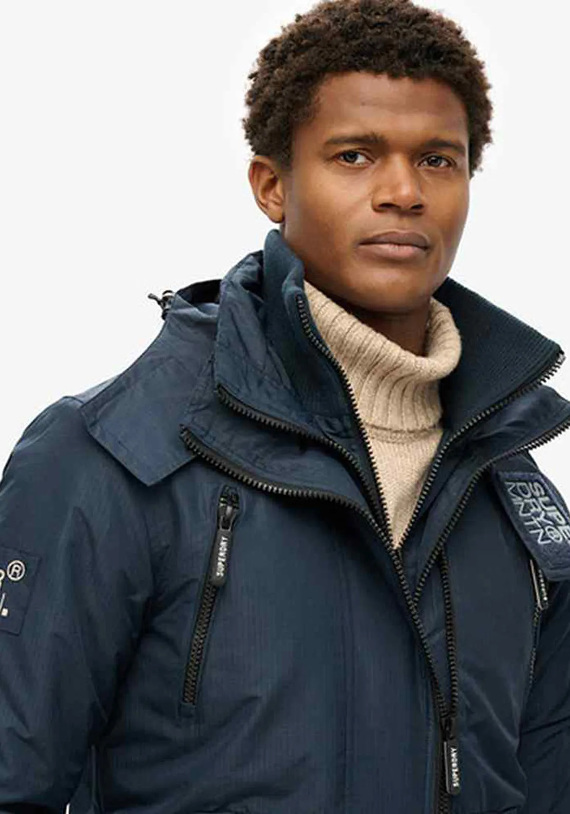 Superdry Hooded Mountain Windbreaker Jacket, Eclipse Navy