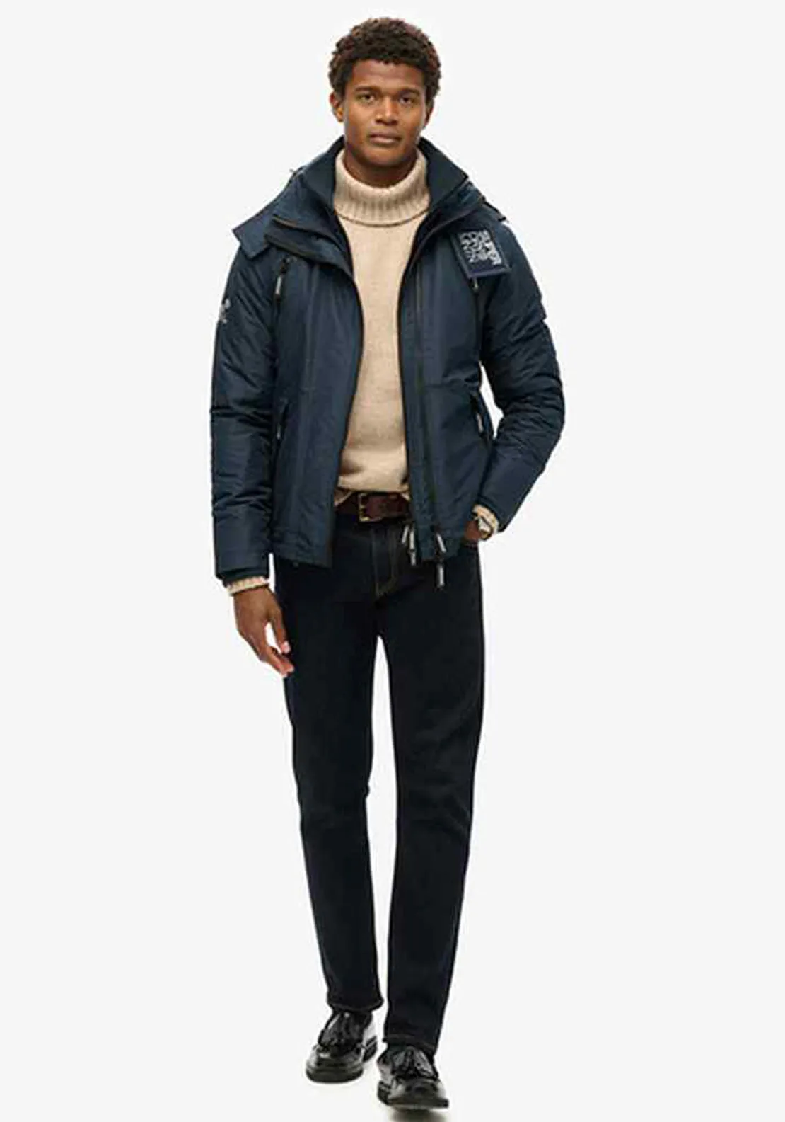 Superdry Hooded Mountain Windbreaker Jacket, Eclipse Navy