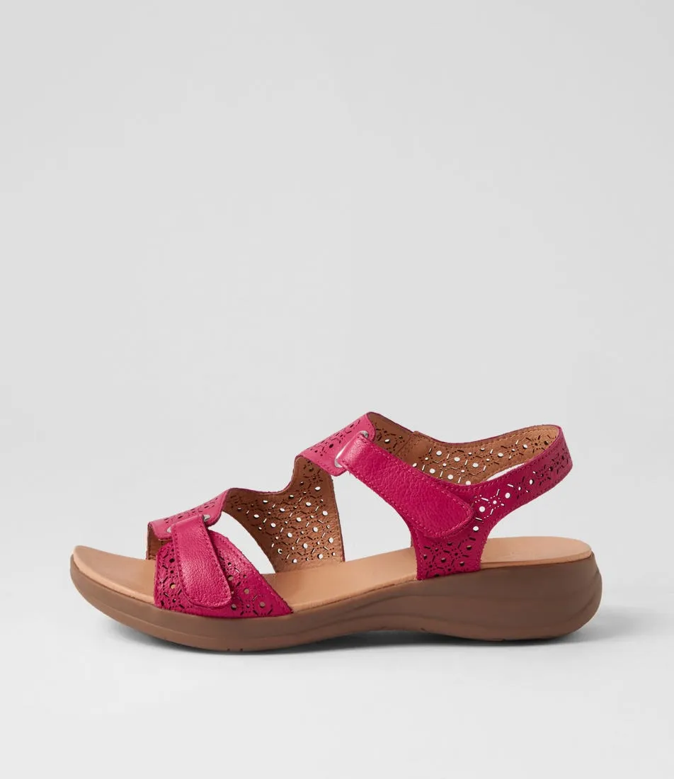 SUPERSOFT Maz2 Dark Fuchsia Gum Leather Sandals