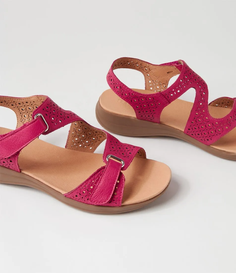 SUPERSOFT Maz2 Dark Fuchsia Gum Leather Sandals