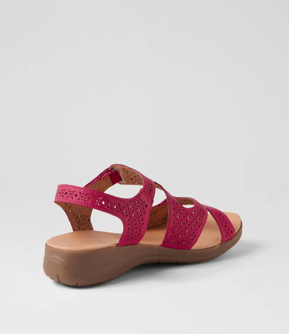 SUPERSOFT Maz2 Dark Fuchsia Gum Leather Sandals