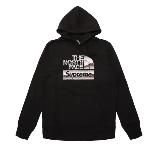 Supreme The North Face Metallic Logo Hooded Sweatshirt - Black