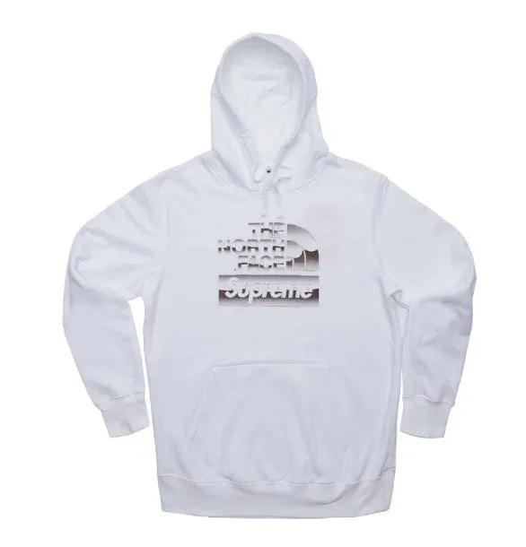 Supreme The North Face Metallic Logo Hooded Sweatshirt - White