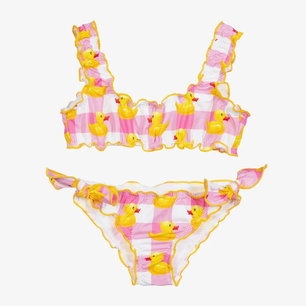 Teen Girls Pink Ducky Bikini