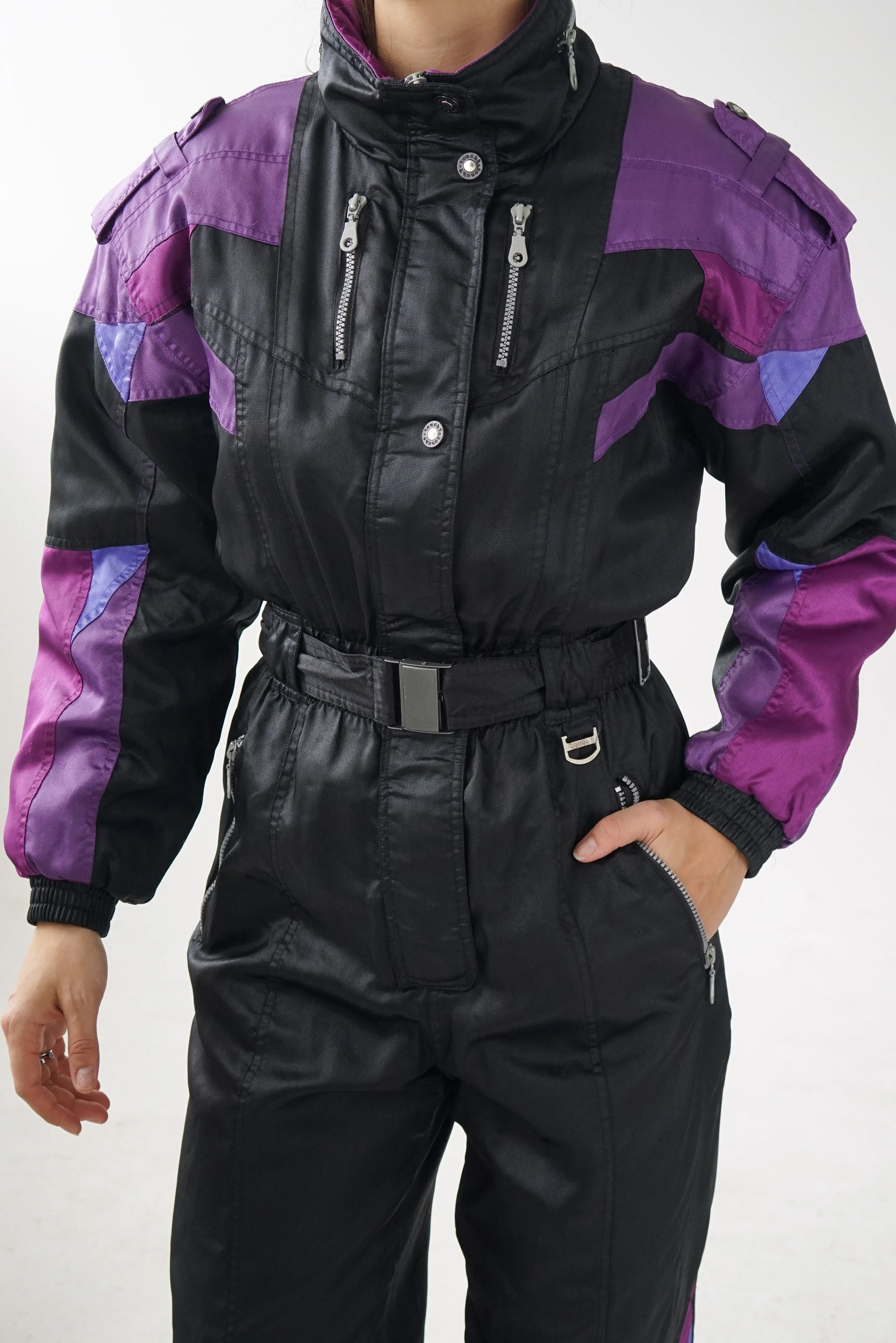 Touch 9 one piece de ski -doo shiny noir/mauve unisexe T.12 (S-M)