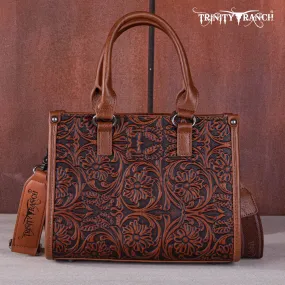 TR164-8250B  Trinity Ranch Floral Tooled Concealed Carry Tote/Crossbody